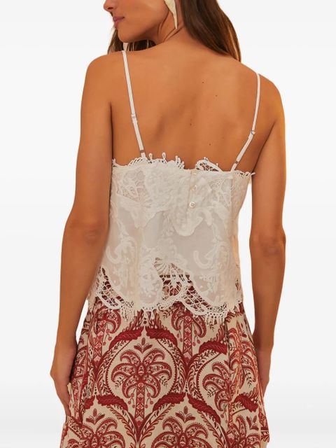 FARM Rio lace-trimmed blouse - White