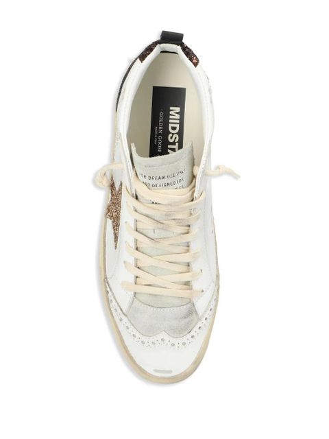 Golden Goose Mid Star glitter-detail sneakers - White