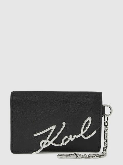 Karl Lagerfeld portfel skórzany K/SIGNATURE damski kolor czarny A4W32019 - zdjęcie produktu nr 1