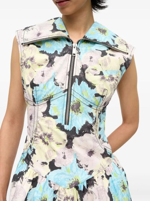 GANNI printed mini dress - Blue