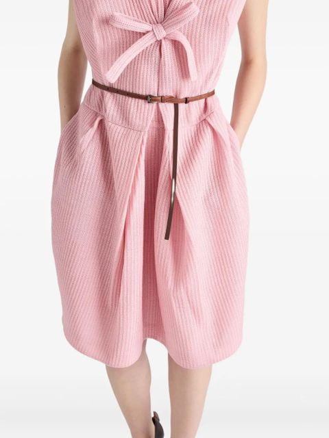 Prada bow-detail pleated dress - Pink