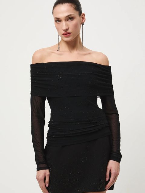 Medicine longsleeve damski kolor czarny cold shoulder