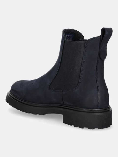 Tommy Hilfiger sztyblety nubukowe TH NUBUCK CLEATED CHELSEA damskie kolor granatowy na platformie FW0FW09041