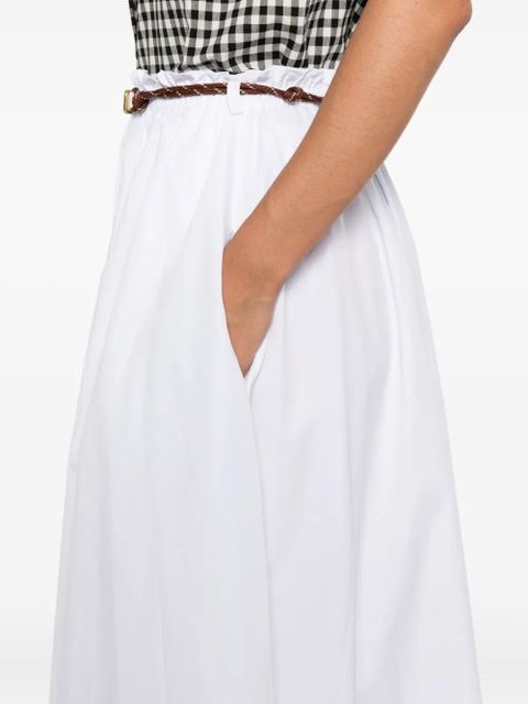 Miu Miu elasticated-waist cotton midi skirt - White