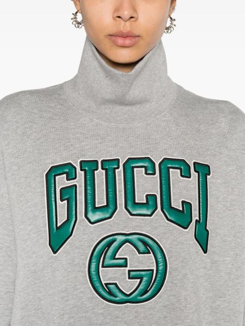 Gucci logo-patch cotton sweatshirt - Grey - zdjęcie produktu nr 1