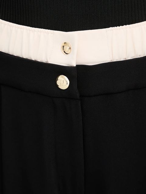 Liu Jo spodnie damskie kolor czarny szerokie high waist TA6150 TS923