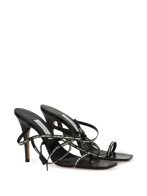 Off-White x Jimmy Choo square-toe heeled sandals - Black - zdjęcie produktu nr 2