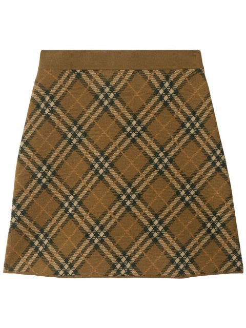 Burberry check mini skirt - Neutrals - zdjęcie produktu nr 1
