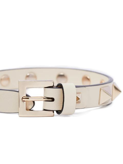 Valentino Garavani Rockstud leather bracelet - Neutrals