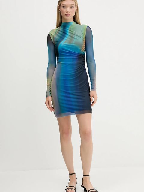 Desigual sukienka SHIRA kolor niebieski mini dopasowana 25WWVK43 - zdjęcie produktu nr 1