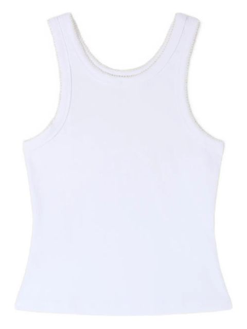 SANDRO ribbed beaded top - White - zdjęcie produktu nr 1