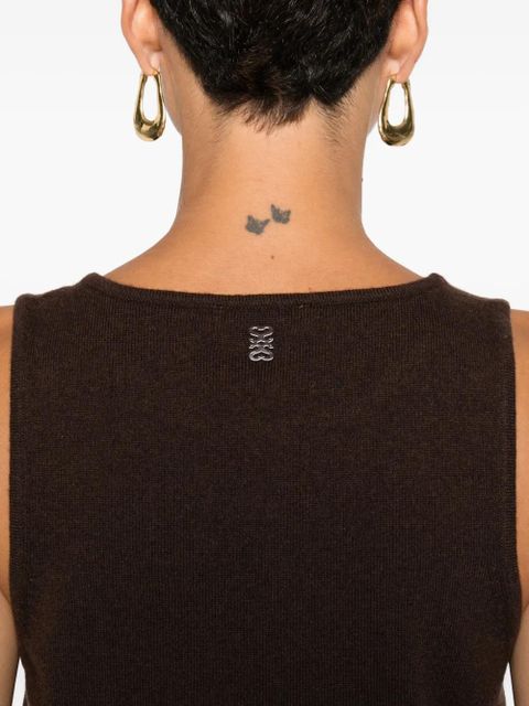 SANDRO round-neck sleeveless top - Brown