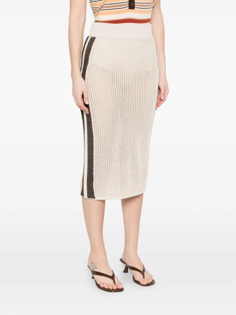 PINKO knitted striped skirt - Neutrals