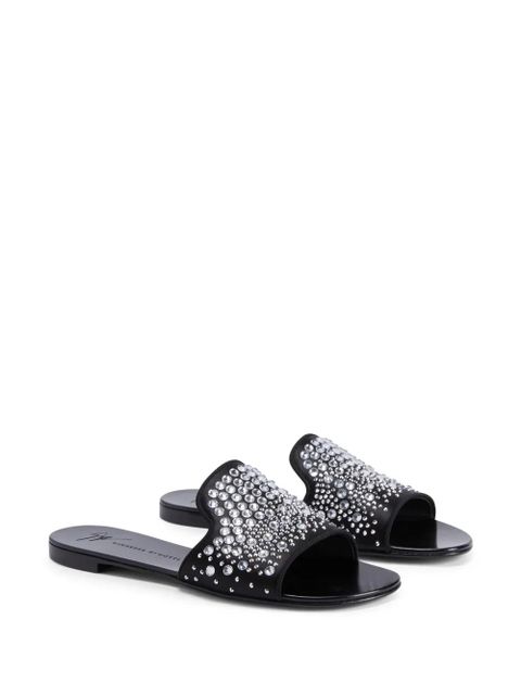 Giuseppe Zanotti Andromedha rhinestone-embellished satin sandals - Black - zdjęcie produktu nr 2