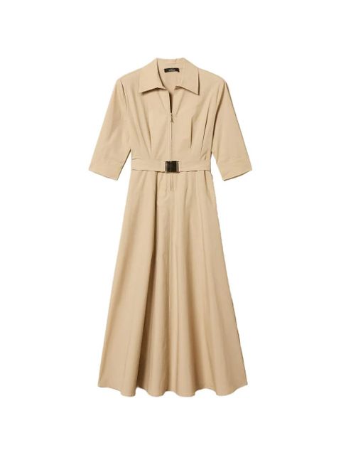 TWINSET belted poplin midi dress - Neutrals - zdjęcie produktu nr 1