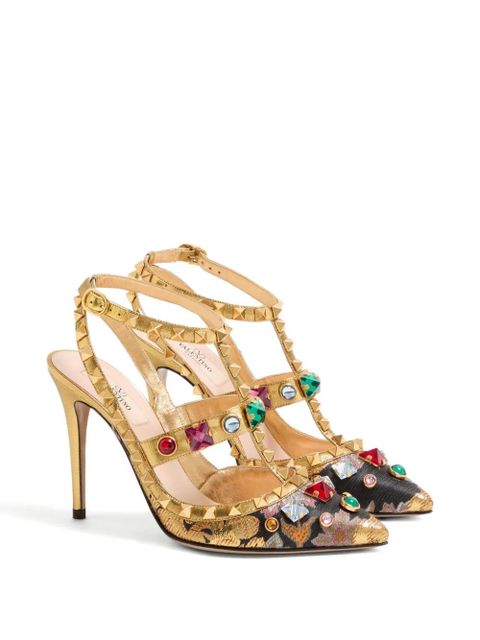 Valentino Garavani 100mm Rockstud pumps - Gold