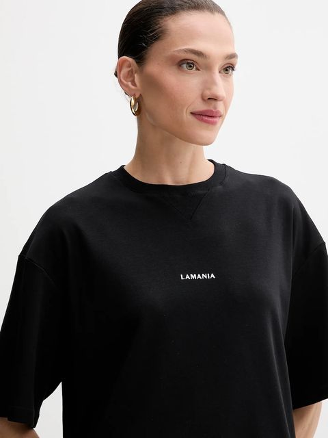 La Mania t-shirt bawełniany damski kolor czarny TEEZY