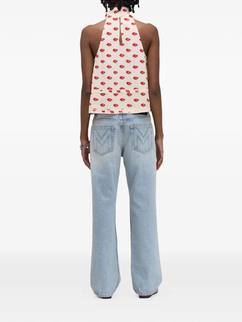 Marc Jacobs lips-print halterneck top - Neutrals