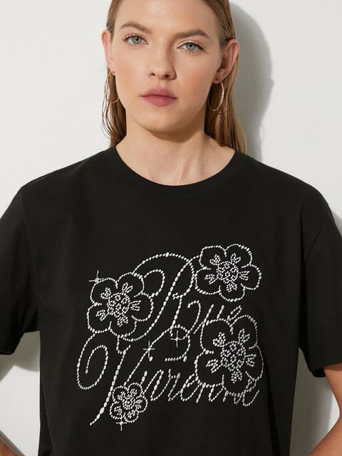 Kenzo t-shirt bawełniany Constellation Emb damski kolor czarny FE62TS1434SG.99J