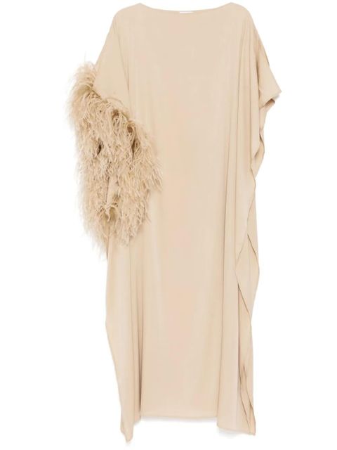 Ferragamo faux-fur detail dress - Neutrals - zdjęcie produktu nr 1