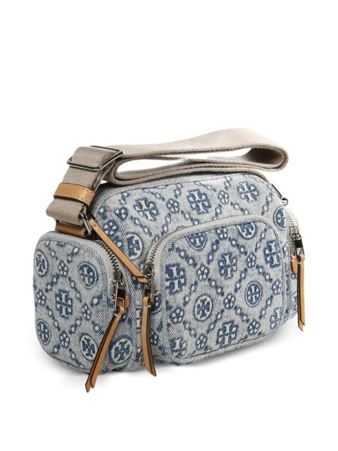 Tory Burch T Monogram zip-fastening cross body bag - Blue - zdjęcie produktu nr 2
