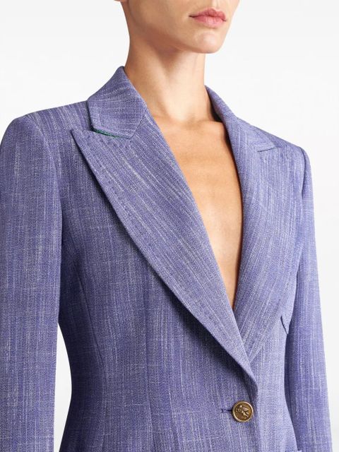 ETRO single-breasted slub blazer - Purple