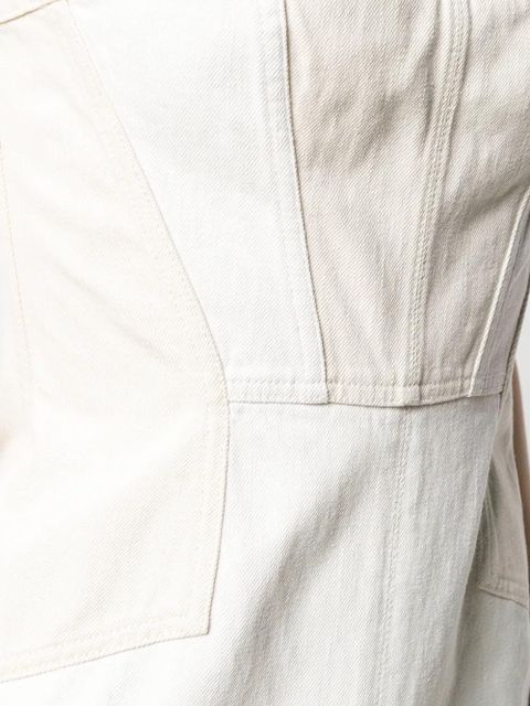 Alexander McQueen scalloped lace denim dress - Neutrals