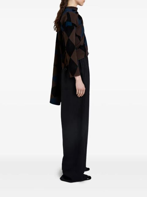 Proenza Schouler diamond-pattern draped top - Brown