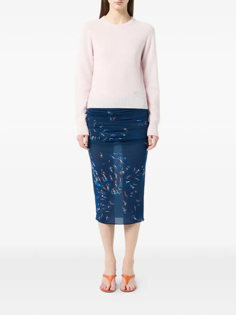 Blumarine logo-embroidered sweater - Pink