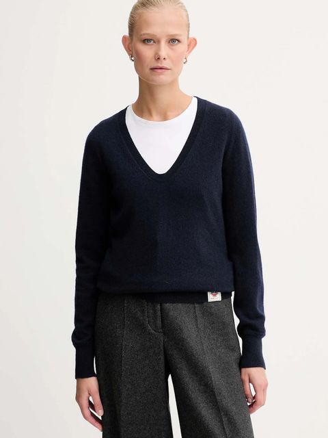 Bally sweter kaszmirowy damski kolor granatowy lekki WKN0AO - zdjęcie produktu nr 1