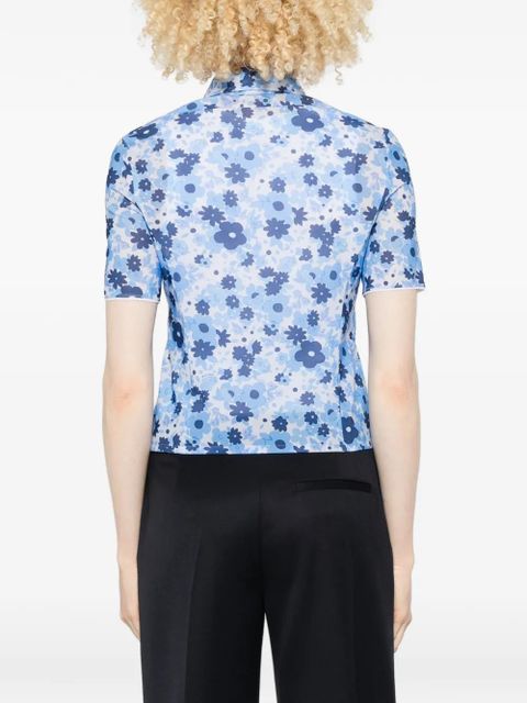 Miu Miu floral zip shirt - Blue