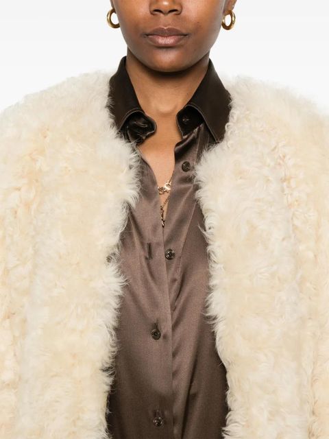 TOM FORD faux-leather jacket - Neutrals