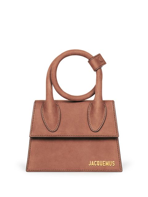 JACQUEMUS - Brązowa torebka Le Chiquito Noeud