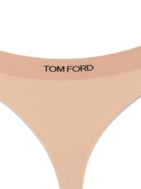 TOM FORD logo-waistband thong - Neutrals