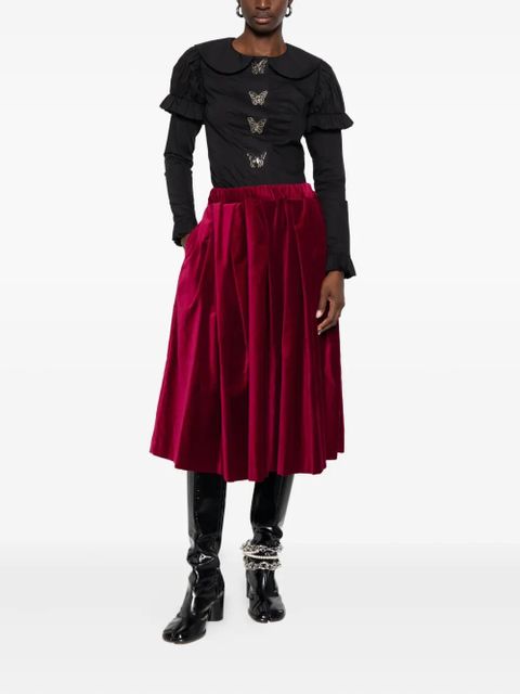 Comme Des Garçons pleated midi skirt - Red - zdjęcie produktu nr 2