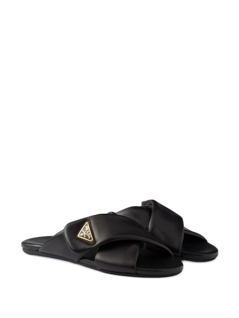 Prada Padded nappa leather slides - Black