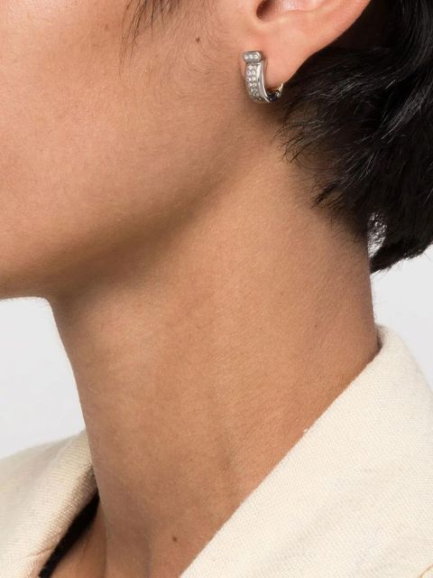 Ferragamo Gancini crystal-embellished hoop earrings - Silver - zdjęcie produktu nr 2
