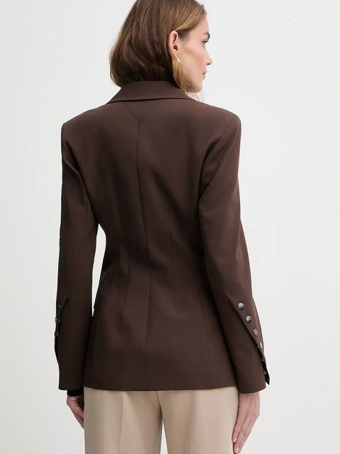 Karl Lagerfeld marynarka kolor brązowy jednorzędowa gładka B1W14011