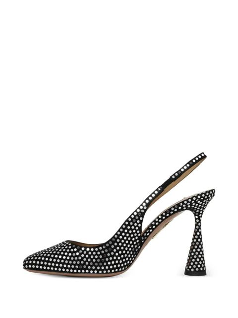 Aquazzura studded slingback heels - Black