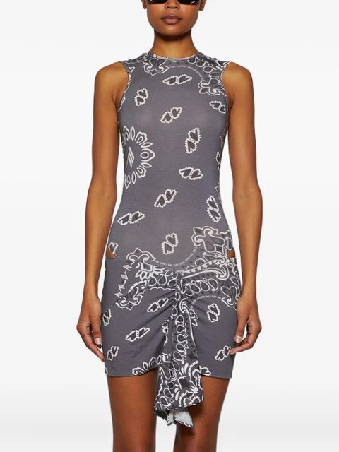 The Attico bandana-print mini dress - Grey - zdjęcie produktu nr 2