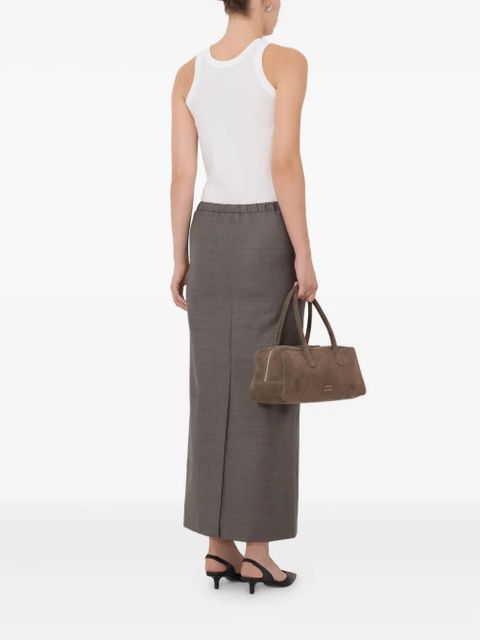 LouLou de Saison Cara elasticated waistband vent maxi skirt - Brown