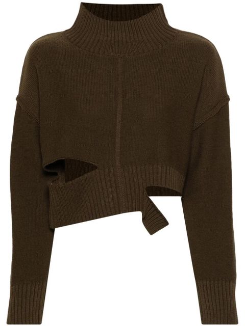 MM6 Maison Margiela distressed cropped jumper - Green - zdjęcie produktu nr 1