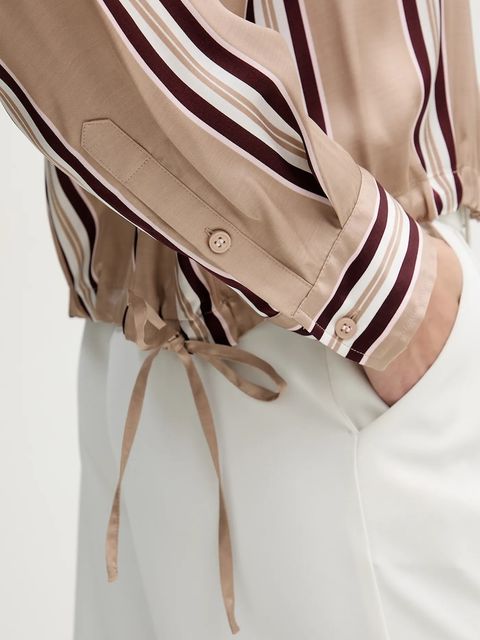 Marc Aurel koszula damska kolor beżowy relaxed z kołnierzykiem klasycznym 6203-1001-93488