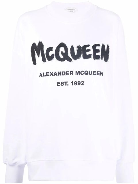 Alexander McQueen logo-print cotton sweatshirt - White - zdjęcie produktu nr 1