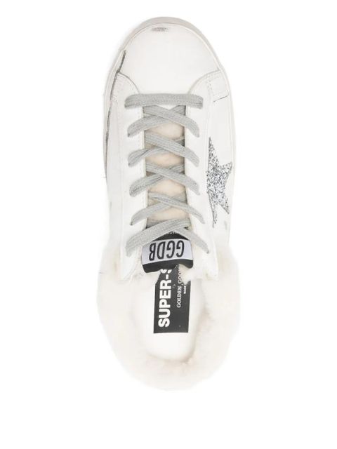 Golden Goose star-motif shearling sneakers - White