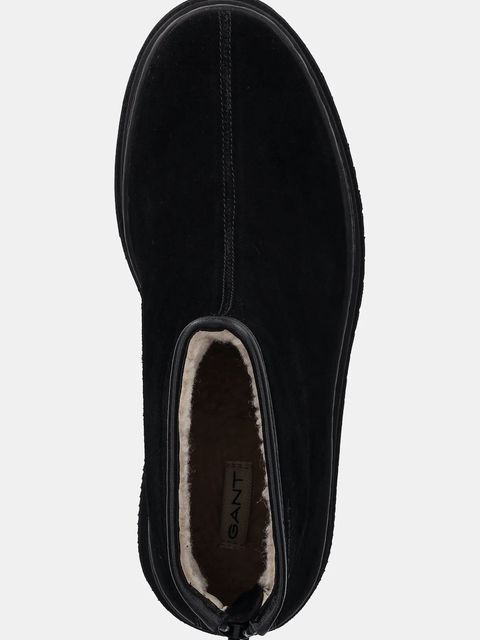 Gant botki zamszowe Sistown damskie kolor czarny na platformie lekko ocieplone 31543103