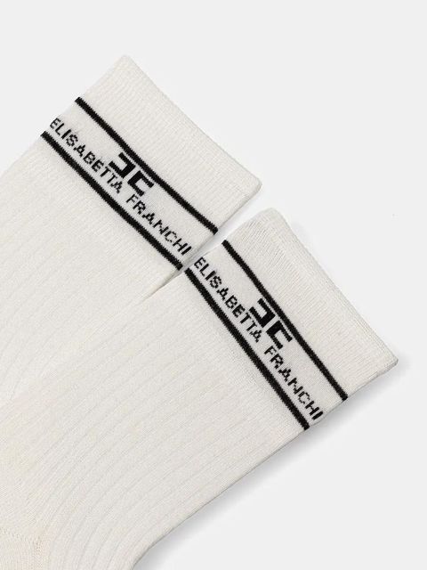 Elisabetta Franchi skarpetki damskie kolor beżowy CZ10L52E2 - zdjęcie produktu nr 2