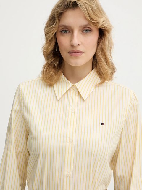 Tommy Hilfiger koszula damska kolor żółty regular z kołnierzykiem klasycznym WW0WW47169