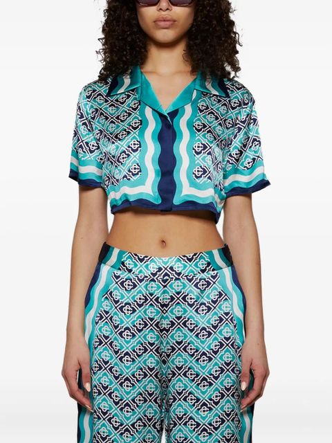 Casablanca Monogram Wave shirt - Blue - zdjęcie produktu nr 2
