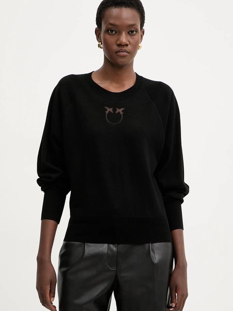 Pinko sweter damski kolor czarny lekki 105417 A18M - zdjęcie produktu nr 1